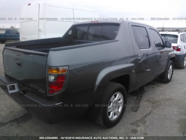 2HJYK16438H534335 - 2008 HONDA RIDGELINE RTS GRAY photo 4