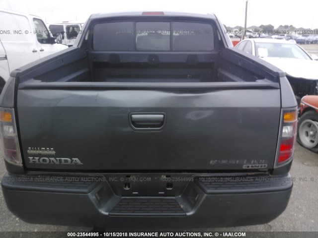 2HJYK16438H534335 - 2008 HONDA RIDGELINE RTS GRAY photo 6