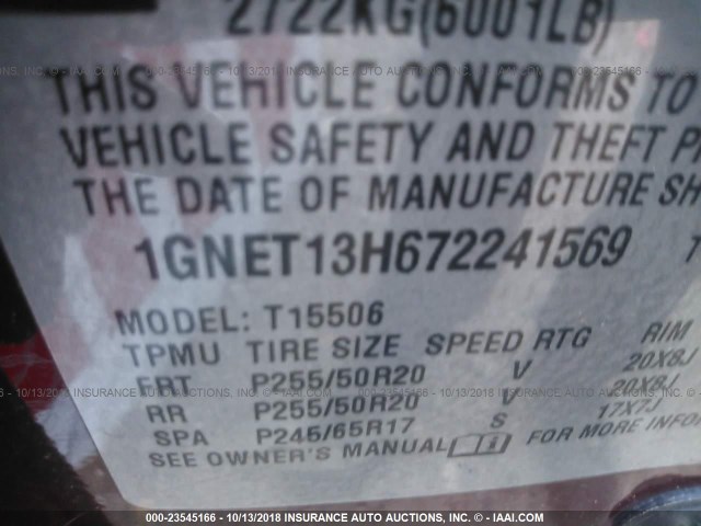 1GNET13H672241569 - 2007 CHEVROLET TRAILBLAZER SS MAROON photo 9