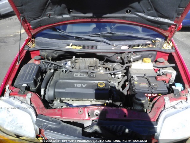 KL1TD66657B795536 - 2007 CHEVROLET AVEO LS RED photo 10