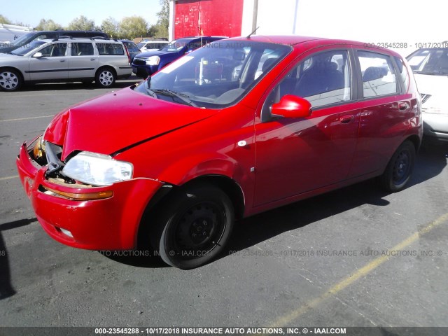 KL1TD66657B795536 - 2007 CHEVROLET AVEO LS RED photo 2