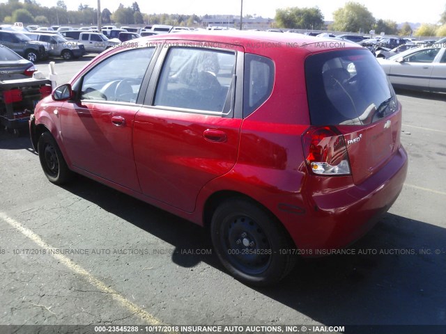 KL1TD66657B795536 - 2007 CHEVROLET AVEO LS RED photo 3