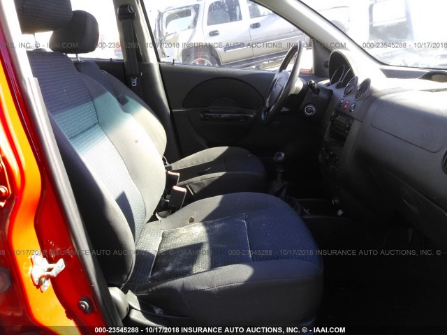 KL1TD66657B795536 - 2007 CHEVROLET AVEO LS RED photo 5