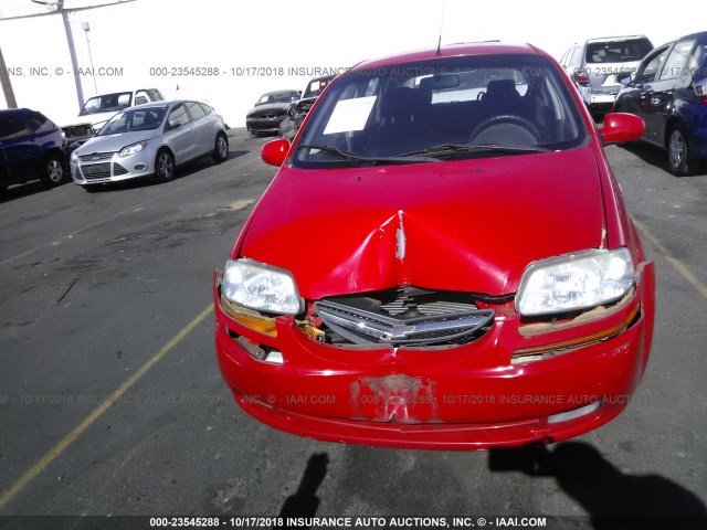 KL1TD66657B795536 - 2007 CHEVROLET AVEO LS RED photo 6