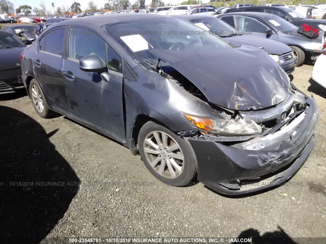 2HGFB2F96CH596108 - 2012 HONDA CIVIC EXL GRAY photo 1