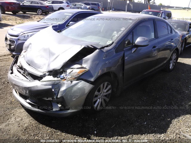 2HGFB2F96CH596108 - 2012 HONDA CIVIC EXL GRAY photo 2