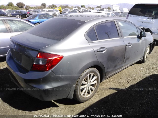 2HGFB2F96CH596108 - 2012 HONDA CIVIC EXL GRAY photo 4