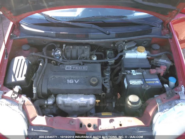 KL1TD666X7B763701 - 2007 CHEVROLET AVEO LS RED photo 10