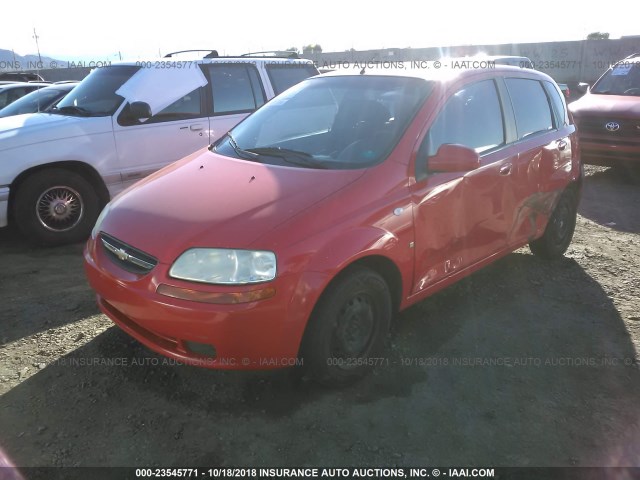 KL1TD666X7B763701 - 2007 CHEVROLET AVEO LS RED photo 2