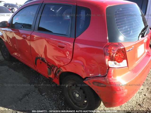 KL1TD666X7B763701 - 2007 CHEVROLET AVEO LS RED photo 6