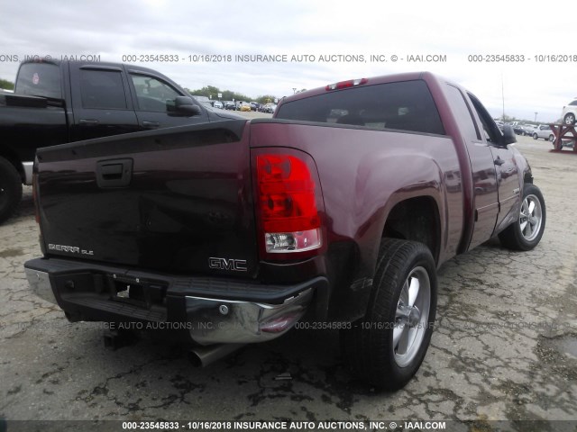 1GTEC29J39Z124082 - 2009 GMC SIERRA C1500 SLE MAROON photo 4