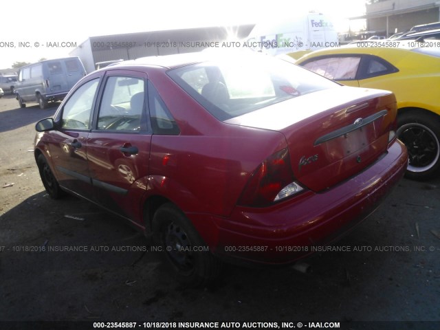 1FAFP33P52W221440 - 2002 FORD FOCUS LX RED photo 3