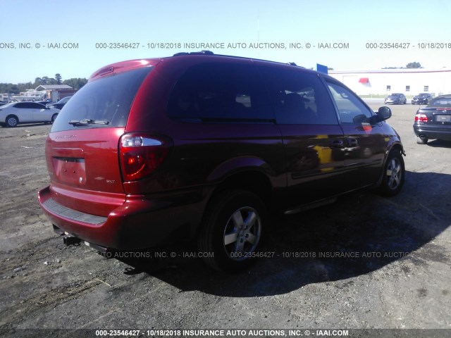 2D4GP44L76R773748 - 2006 DODGE GRAND CARAVAN SXT RED photo 4