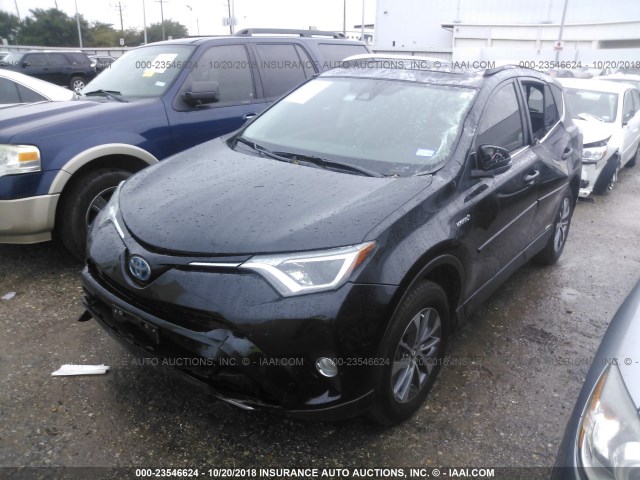 JTMRJREV2GD001182 - 2016 TOYOTA RAV4 HV XLE BLACK photo 2