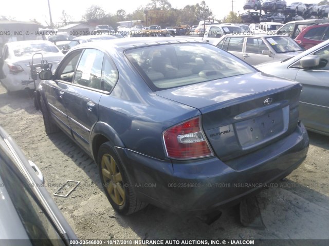 4S4BL62C167210614 - 2006 SUBARU LEGACY OUTBACK 2.5I LIMITED BLUE photo 3