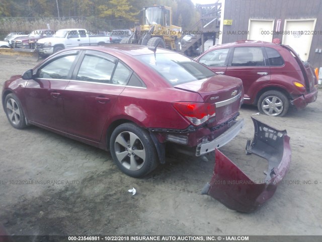 1G1PG5S94B7108739 - 2011 CHEVROLET CRUZE LT MAROON photo 3