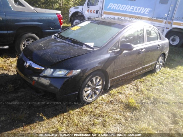 1HGFA15959L009472 - 2009 HONDA CIVIC EXL BLACK photo 2