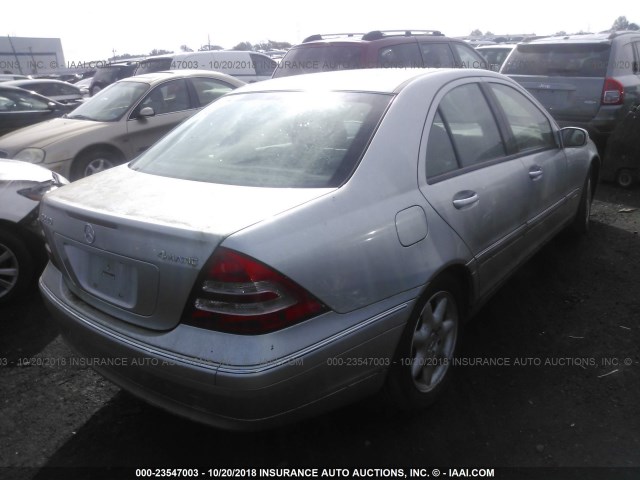 WDBRF81J74F534402 - 2004 MERCEDES-BENZ C 240 4MATIC SILVER photo 4