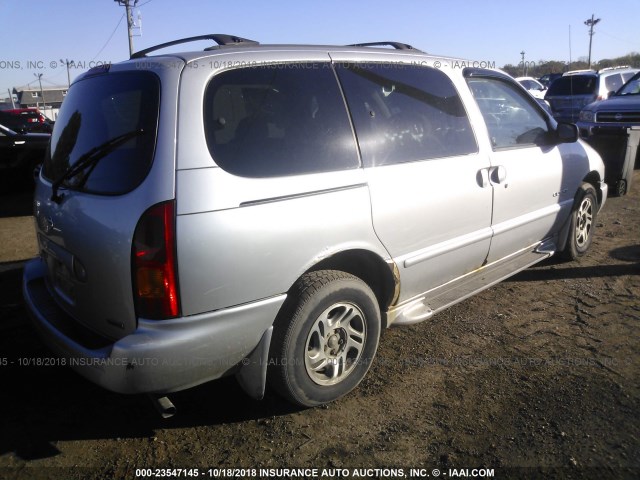 4N2XN11T9YD807228 - 2000 NISSAN QUEST SE/GLE/GXE SILVER photo 4