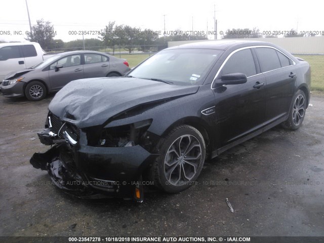1FAHP2KT3DG140435 - 2013 FORD TAURUS SHO BLACK photo 2