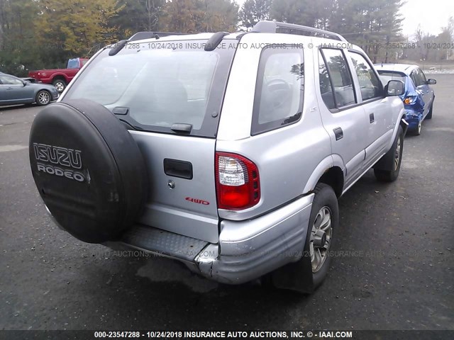 4S2DM58W3Y4308302 - 2000 ISUZU RODEO S/LS/LSE SILVER photo 4