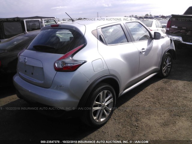 JN8AF5MV2FT553959 - 2015 NISSAN JUKE S/SV/SL/NISMO SILVER photo 4