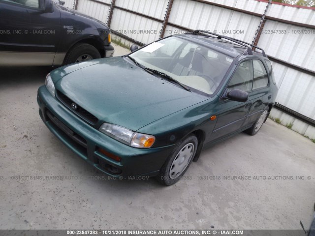 JF1GF435XVH811248 - 1997 SUBARU IMPREZA L GREEN photo 2