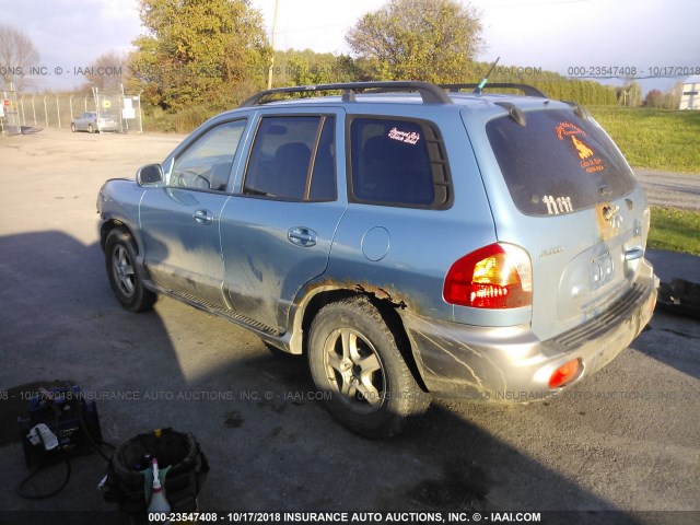 KM8SC73D04U733764 - 2004 HYUNDAI SANTA FE GLS/LX BLUE photo 3