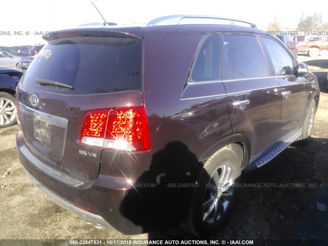 5XYKW4A24DG379566 - 2013 KIA SORENTO SX BURGUNDY photo 4