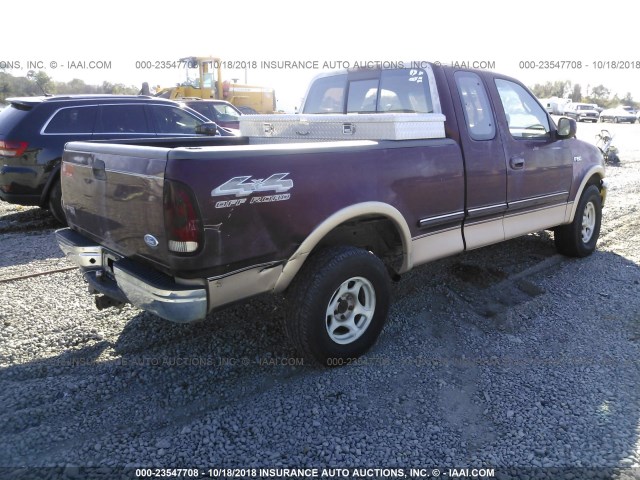 1FTDX186XVNA44478 - 1997 FORD F150 MAROON photo 4