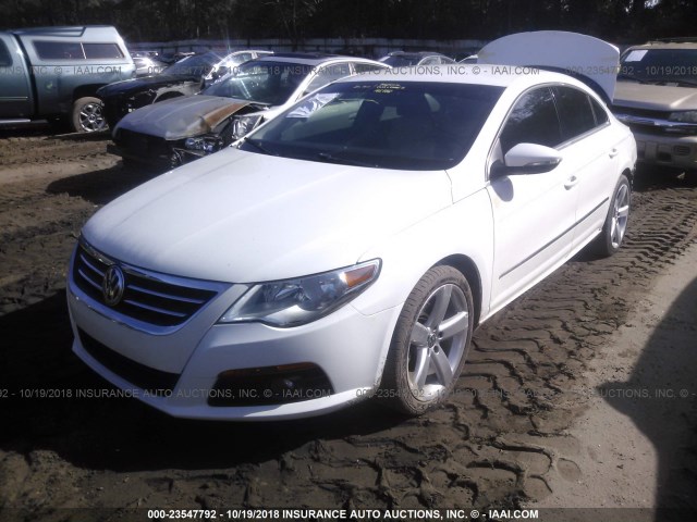 WVWHN7AN9BE725285 - 2011 VOLKSWAGEN CC LUXURY WHITE photo 2