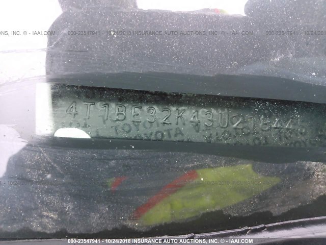 4T1BE32K43U218445 - 2003 TOYOTA CAMRY LE/XLE/SE BLACK photo 9