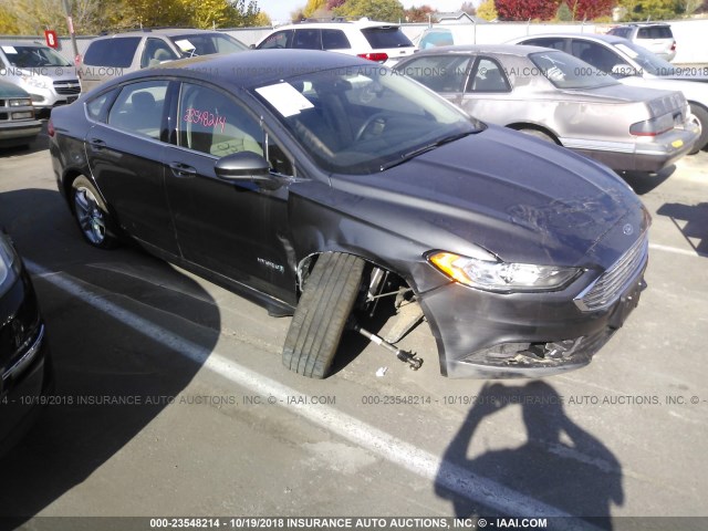 3FA6P0LUXJR219284 - 2018 FORD FUSION SE HYBRID GRAY photo 1