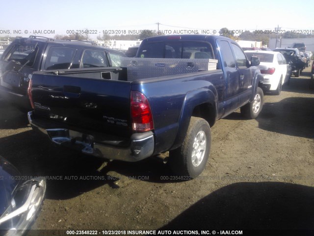 5TETU62N88Z588156 - 2008 TOYOTA TACOMA PRERUNNER ACCESS CAB BLUE photo 4