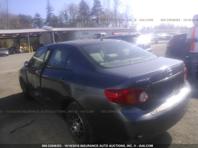 JTDBL40E09J000932 - 2009 TOYOTA COROLLA LE/XLE GRAY photo 3