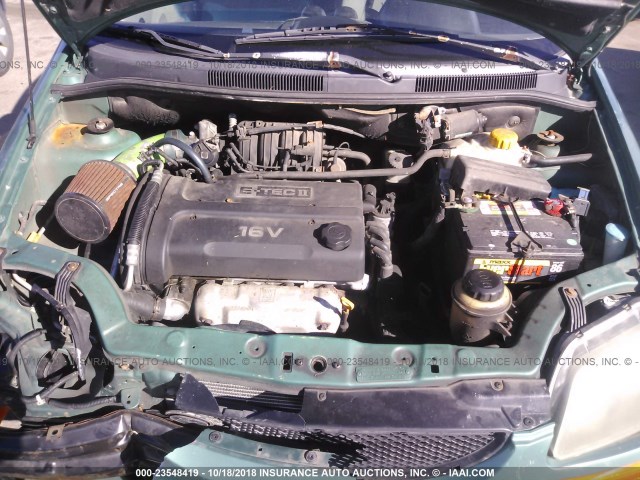 KL1TJ62674B096788 - 2004 CHEVROLET AVEO LS GREEN photo 10