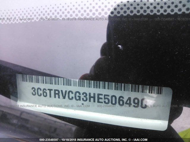 3C6TRVCG3HE506490 - 2017 RAM PROMASTER 2500 2500 HIGH WHITE photo 9