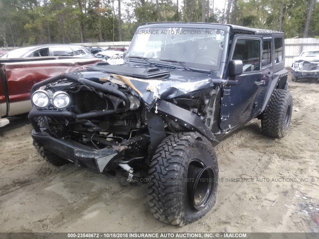 1J8GA59177L197979 - 2007 JEEP WRANGLER SAHARA Dark Blue photo 2