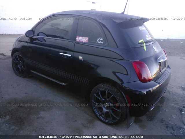 3C3CFFFH0DT753116 - 2013 FIAT 500 ABARTH BLACK photo 3