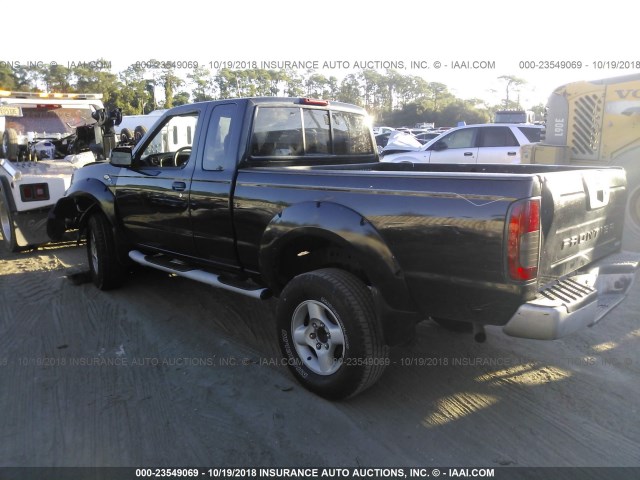 1N6ED26T11C303826 - 2001 NISSAN FRONTIER KING CAB XE/KING CAB SE BLACK photo 3