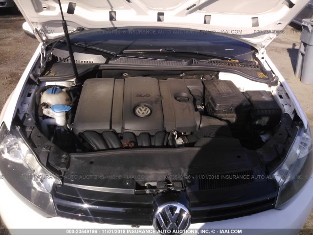 WVWBB7AJ8AW243802 - 2010 VOLKSWAGEN GOLF WHITE photo 10