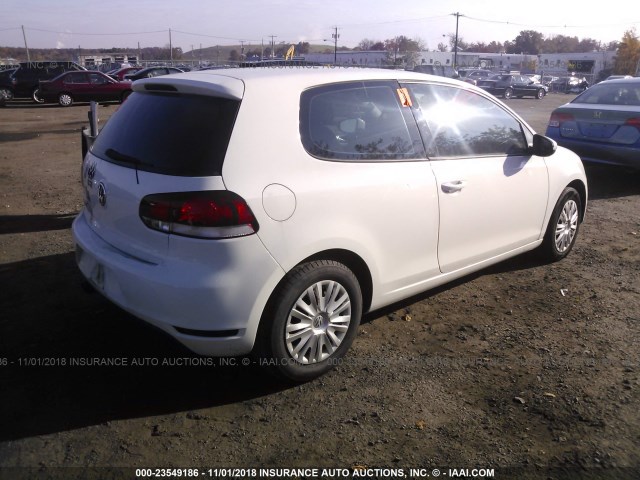 WVWBB7AJ8AW243802 - 2010 VOLKSWAGEN GOLF WHITE photo 4
