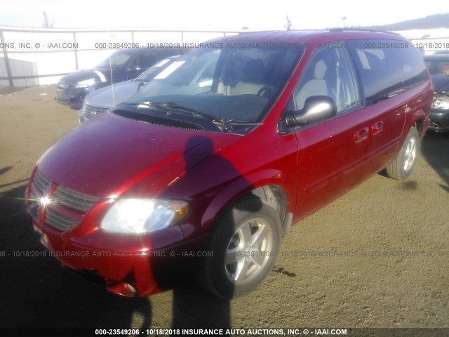 2D4GP44L56R914252 - 2006 DODGE GRAND CARAVAN SXT MAROON photo 2