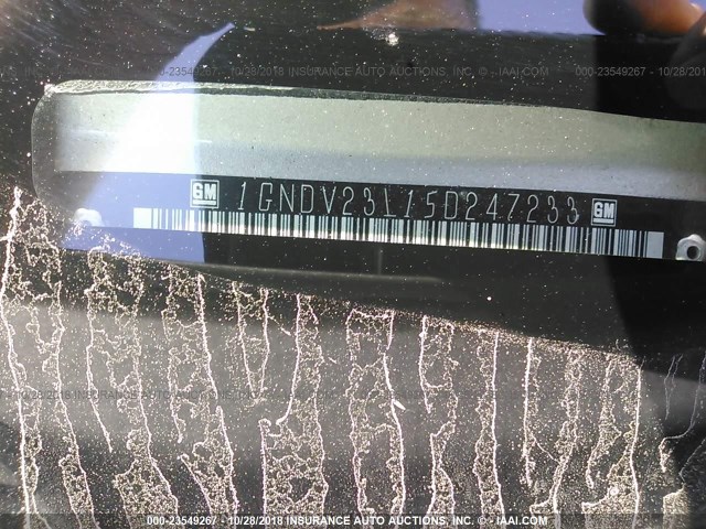 1GNDV23L15D247233 - 2005 CHEVROLET UPLANDER LS ვერცხლისფერი ფოტო 9