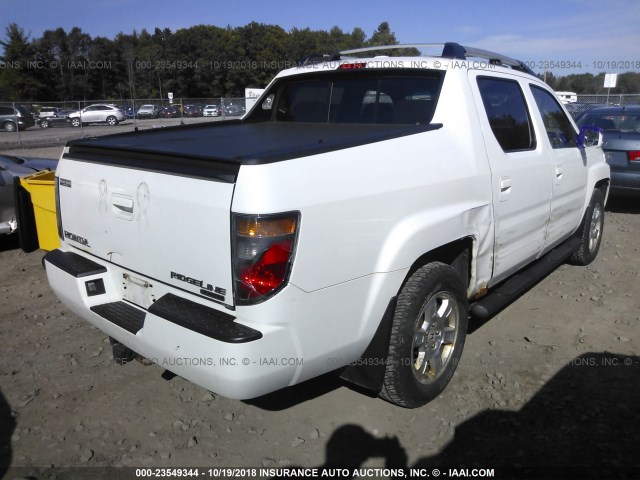 2HJYK16518H541597 - 2008 HONDA RIDGELINE RTL WHITE photo 4