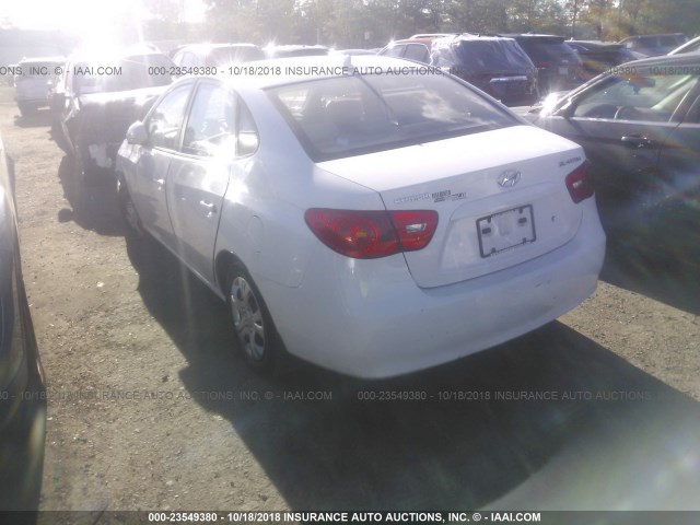 KMHDU46D39U803300 - 2009 HYUNDAI ELANTRA GLS/SE WHITE photo 3