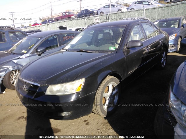 5NPEU46F26H007587 - 2006 HYUNDAI SONATA GLS/LX BLACK photo 2