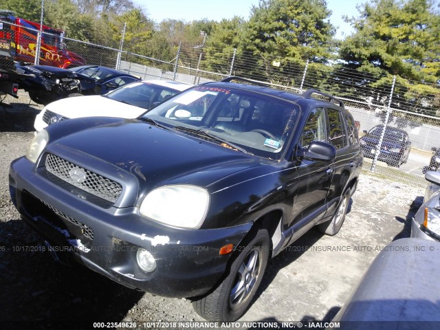 KM8SC73E43U554439 - 2003 HYUNDAI SANTA FE GLS/LX BLACK photo 2