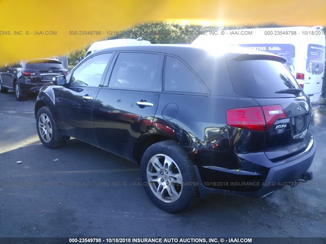 2HNYD28457H527896 - 2007 ACURA MDX TECHNOLOGY BLACK photo 3