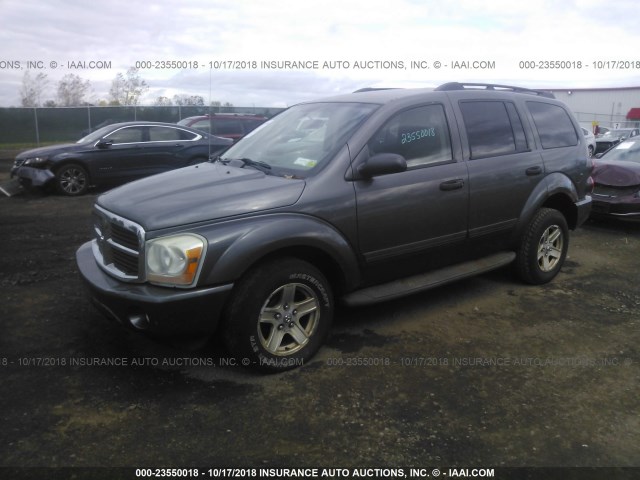 1D4HB48N74F101420 - 2004 DODGE DURANGO SLT GRAY photo 2